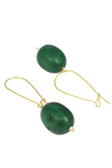 Women's Silver Hoop Earrings In Green