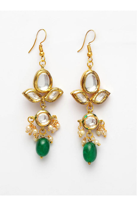 Women's Sterling Silver Drop Earrings in Green