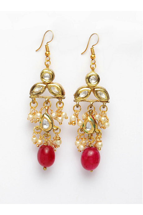 Women's Sterling Silver Hoop Earrings in Red