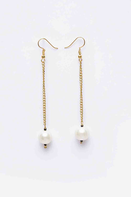 Women's Copper Earrings in Pearl