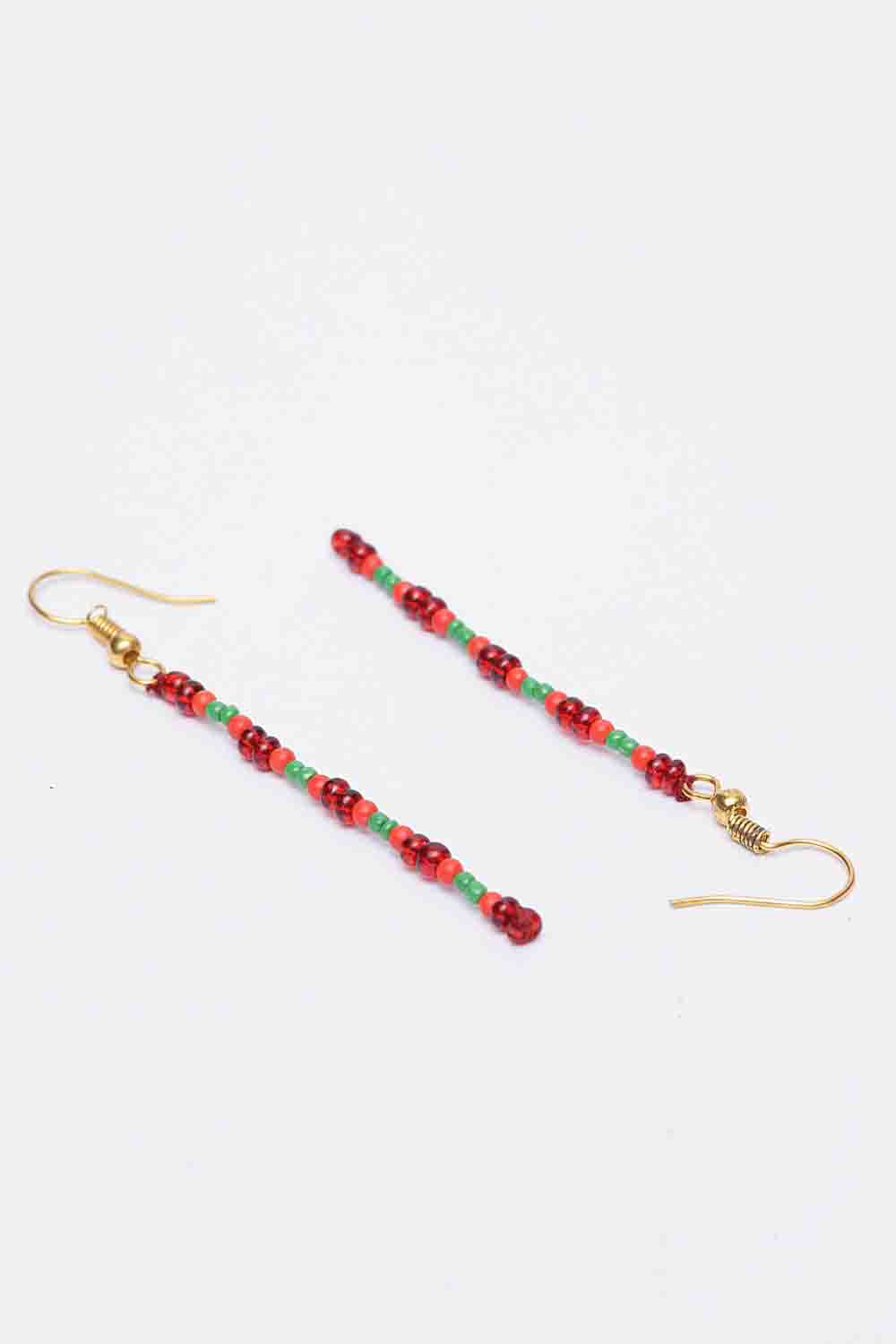 Women's Copper Earrings In Red And Green