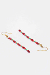 Women's Copper Earrings In Red And Green