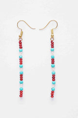 Women's Copper Earrings In Blue And Red