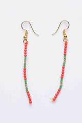 Women's Copper Earrings In Orange And Green