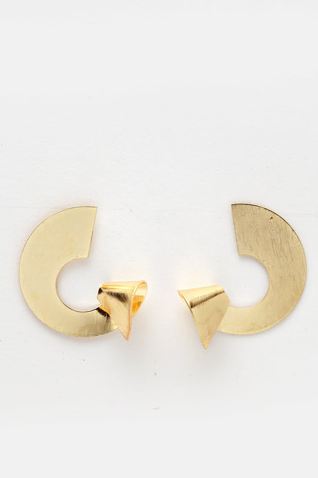 Women's Sterling Silver Stud Earrings in Gold