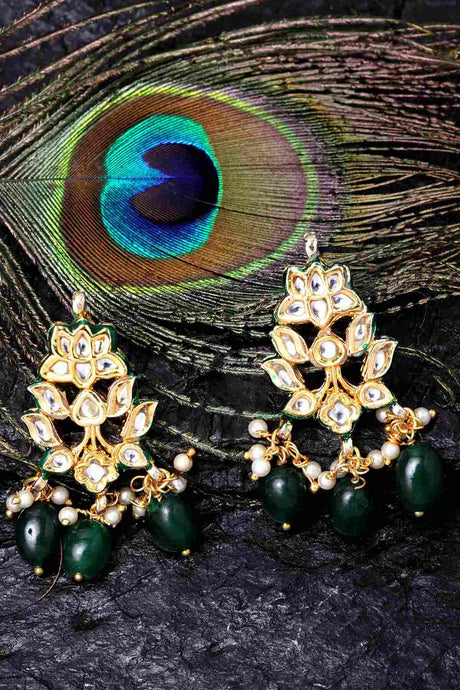 Buy Women's Copper Drop Earrings in Green