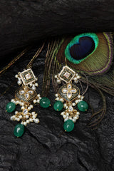 Buy Women's Sterling Silver Drop Earrings in Green 