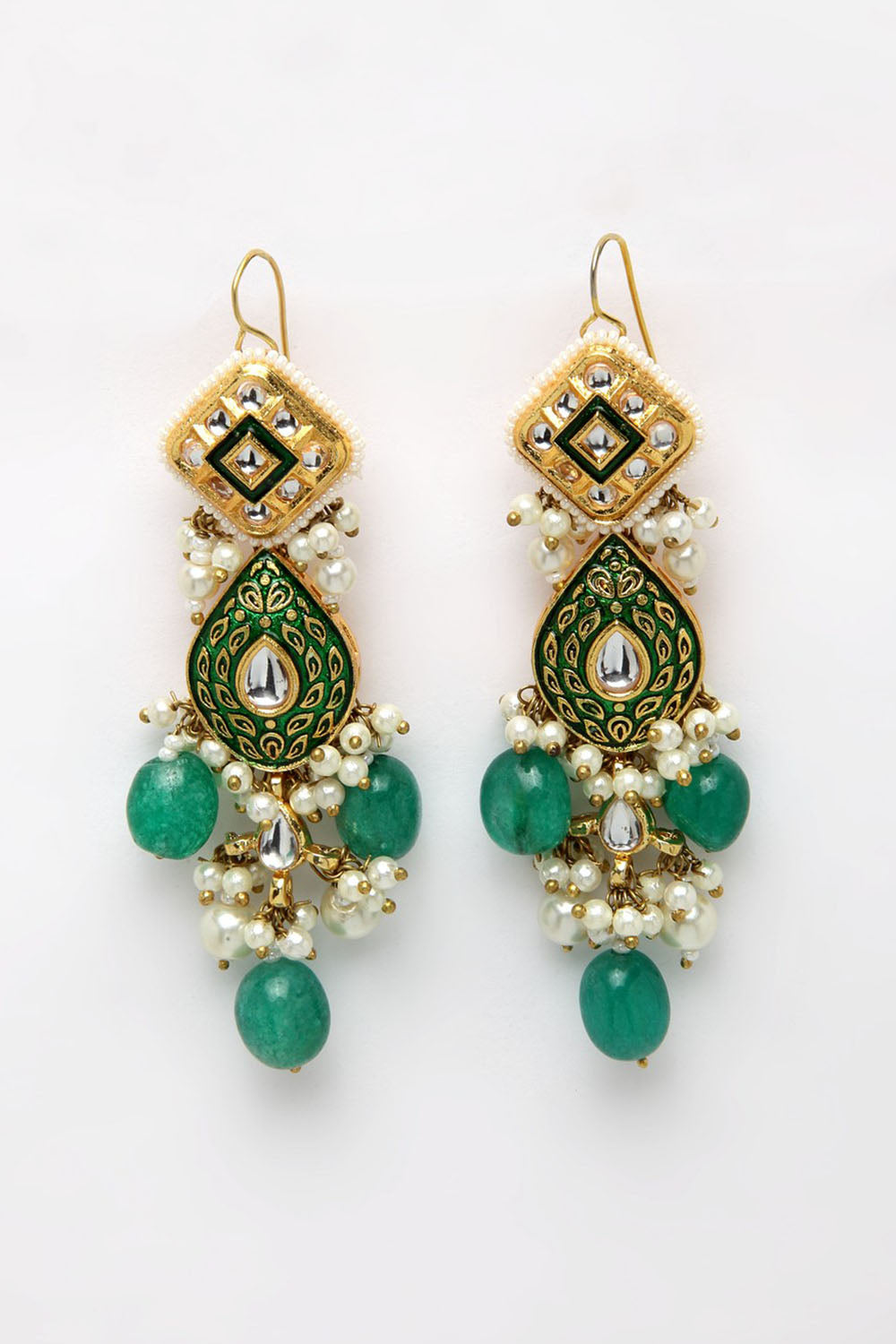 Shop Women's Drop Earrings in Green 