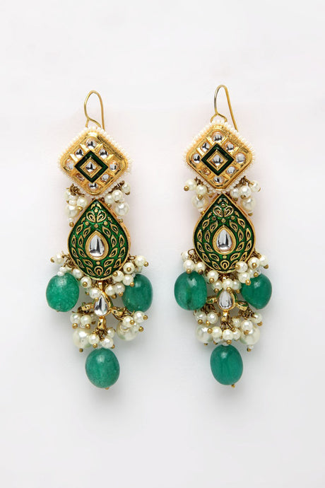 Shop Women's Drop Earrings in Green 
