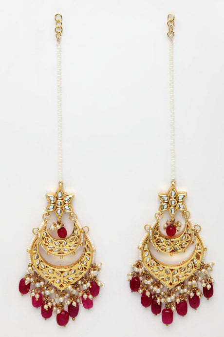 Shop Women's Chandbali Earrings in Red