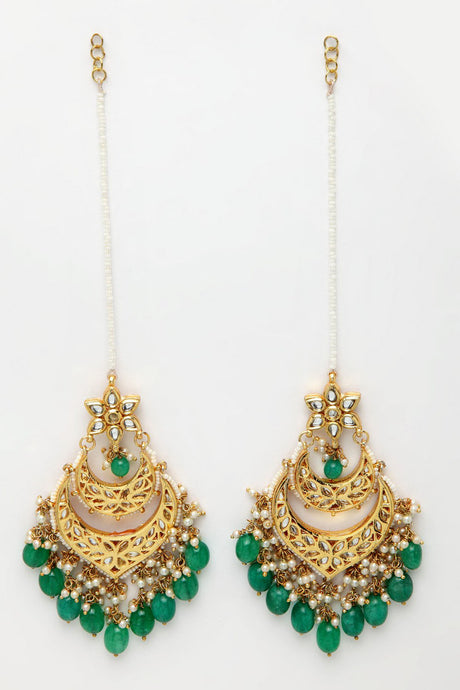 Shop Women's Chandbali Earrings in Green