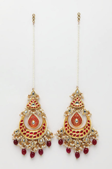 Shop Women's Chandbali Earrings in Red