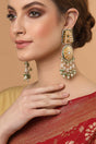 Buy Women's Sterling Silver Large Dangle Earrings in Beige Online