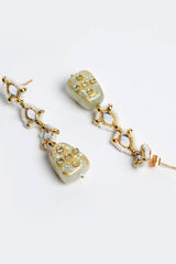 Buy Women's Sterling Silver Kundan Drop Earring in White - Side