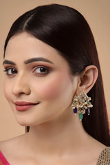 Buy Women's Sterling Silver Kundan Drop Earring in Blue