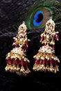 Buy Women's Sterling Silver Jhumka Earrings in Red