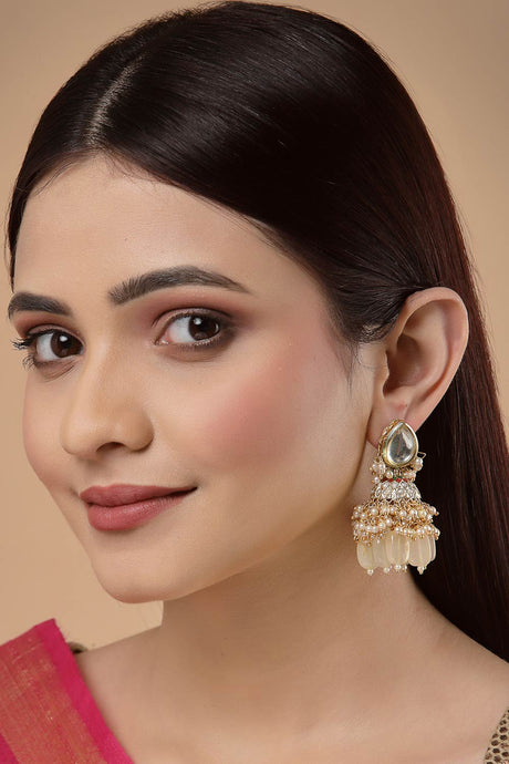 Buy Women's Sterling Silver Jhumka Earring in Yellow