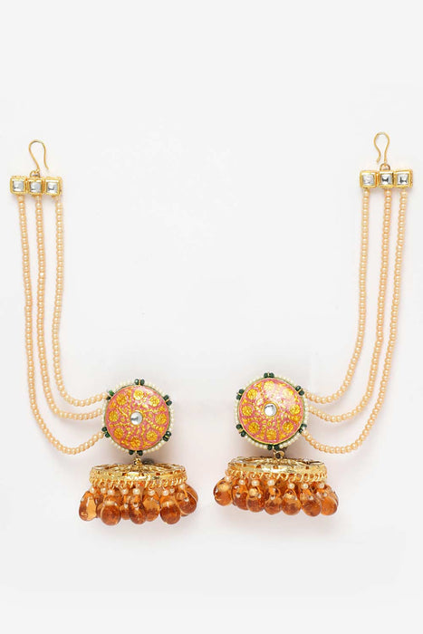 Fancy Brass Artificial Gold Hanging Earring at Rs 1480/pair in Gorakhpur |  ID: 27113460797