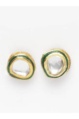 Women's Sterling Silver Studs Earrings In Green