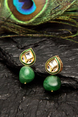 Buy Women's Copper Stud Earrings in Green