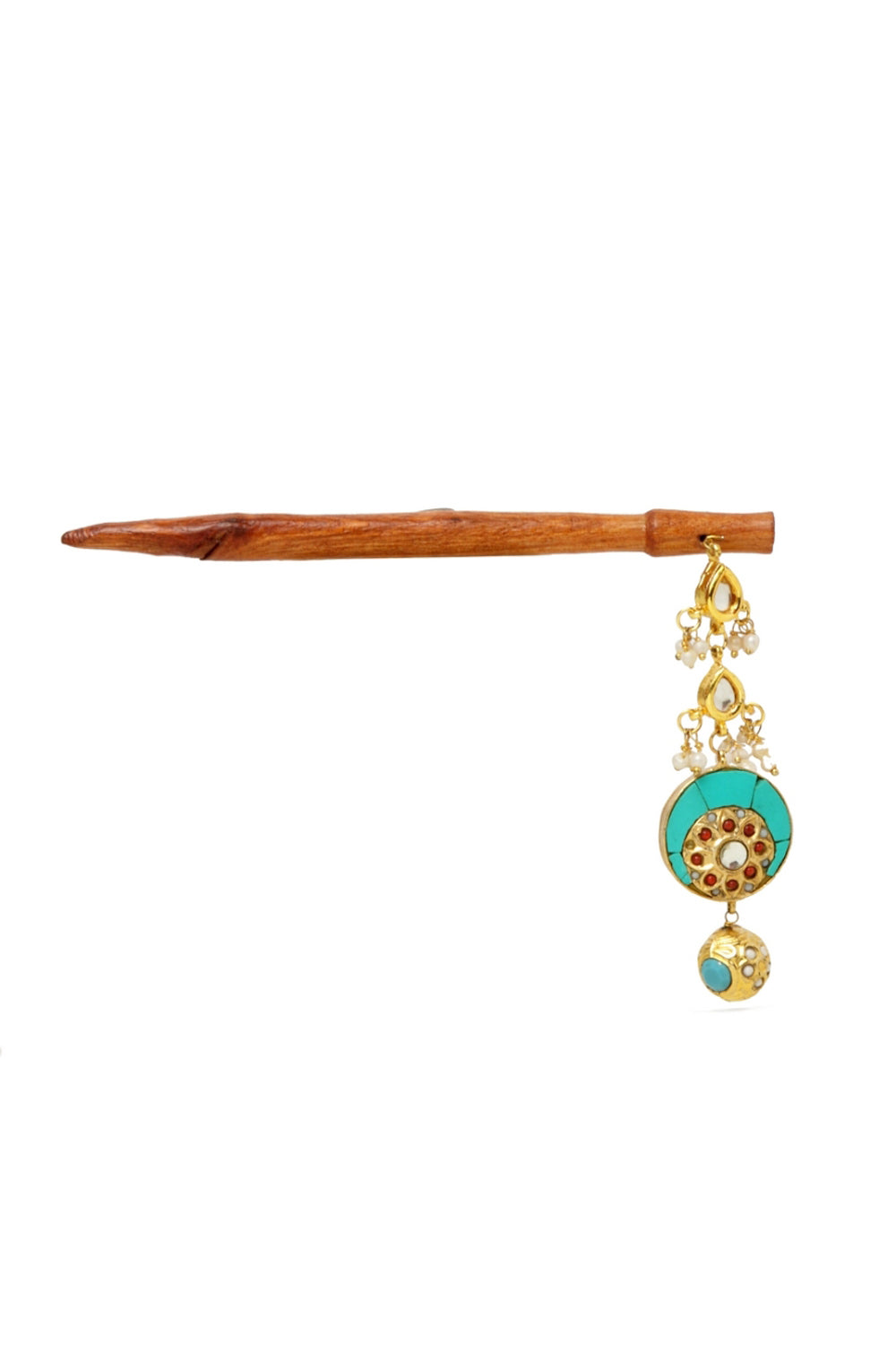 Women's Wood Hair Stick In Turquoise Blue