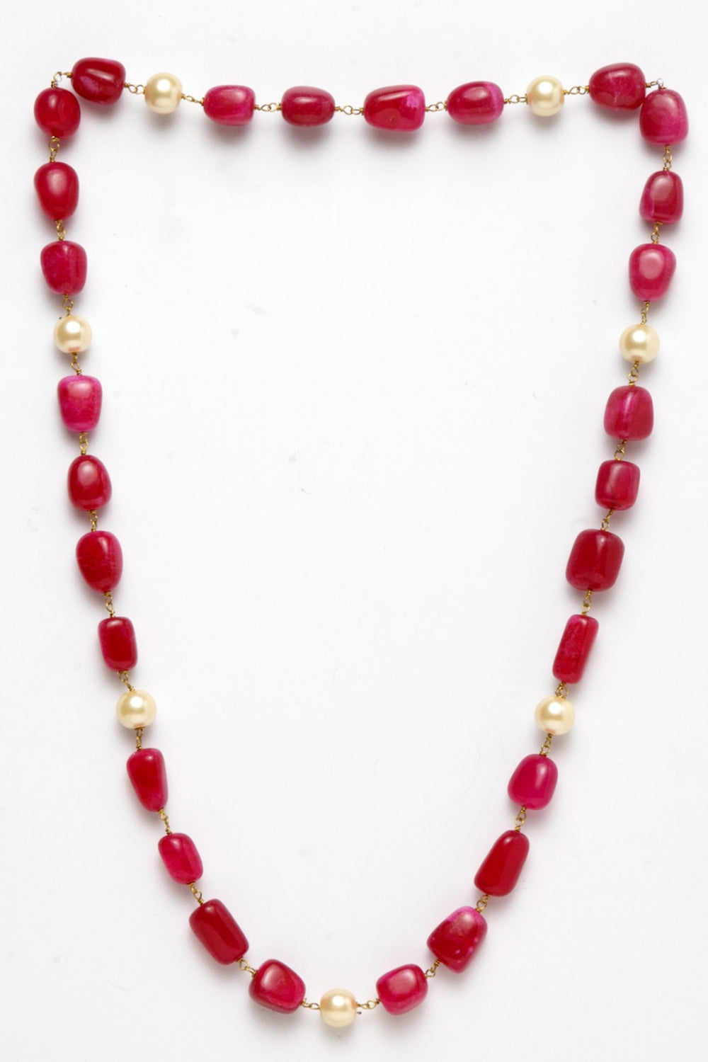 Women's Silver Necklace In Red