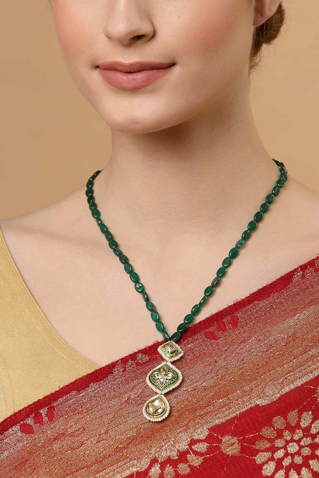 Buy Women's Sterling Silver Bead Necklaces in Green Online