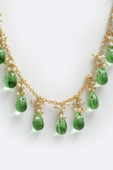 Buy Women's Sterling Silver Bead Necklace in Light Green - Side