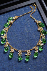 Buy Women's Sterling Silver Bead Necklace in Light Green - Zoom in