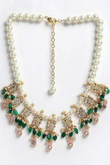 Buy Women's Sterling Silver Bead Necklace in Green - Front