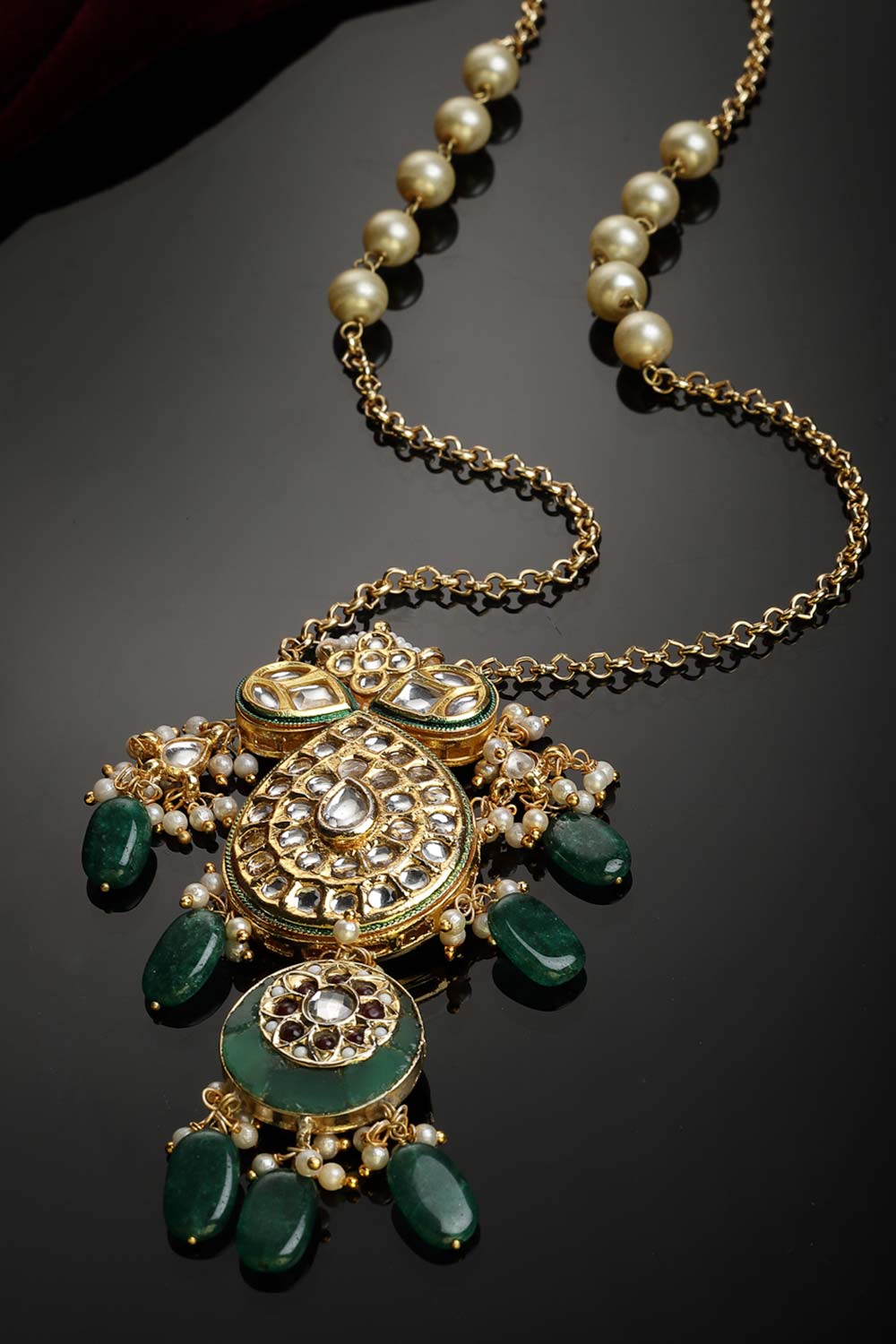 Buy Women's Sterling Silver Necklace in Green - Back
