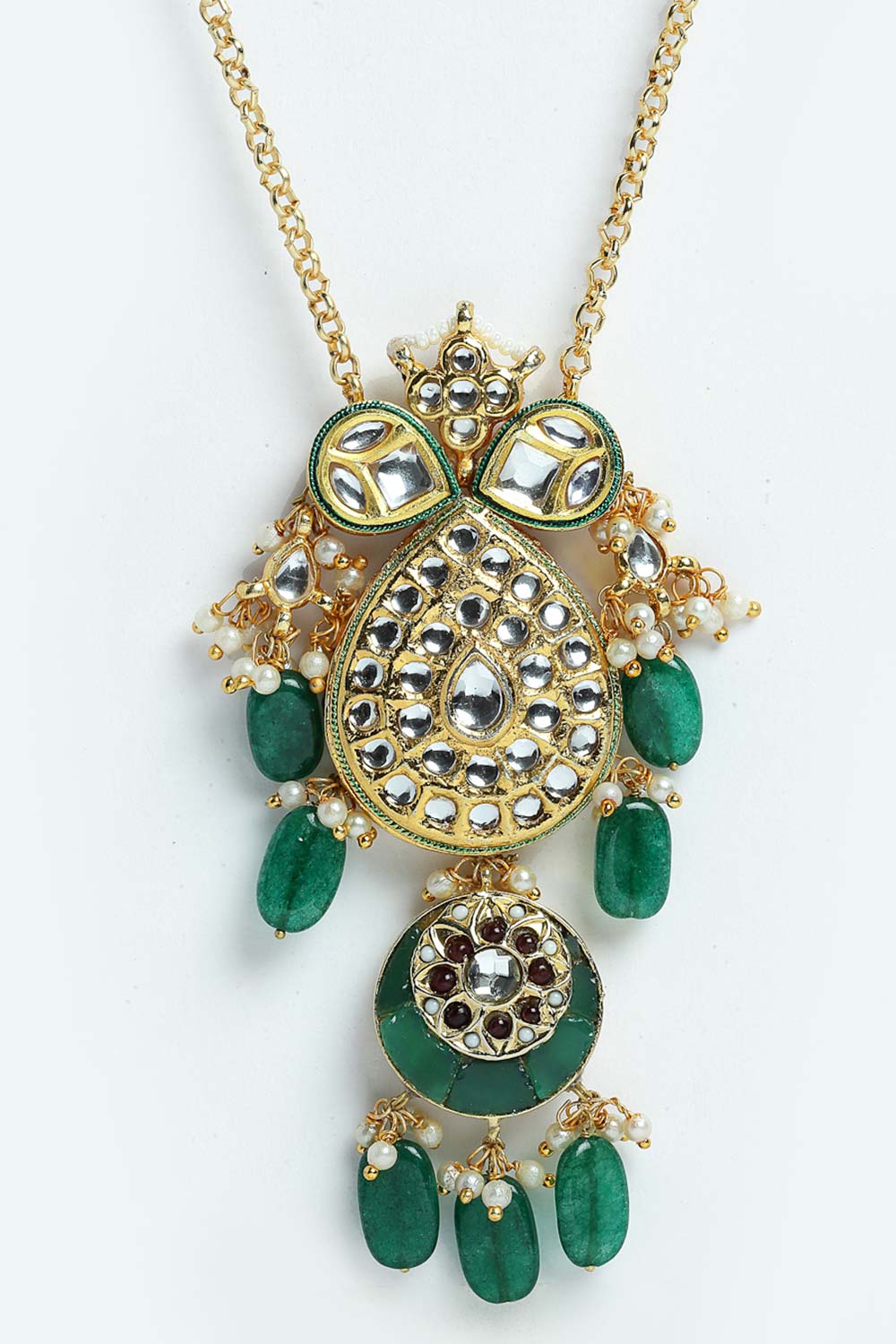 Buy Women's Sterling Silver Necklace in Green - Side