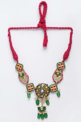 Multicolor Gold-Plated Kundan And Pearls Necklace