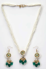 Buy Women's Sterling Silver Necklace and Earring Sets in Green Online - Zoom In