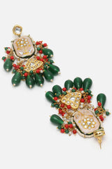 Green And White Kundan And Pearls Necklace And Earring Set