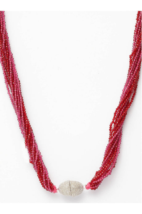 Women's Sterling Silver Necklace in Red
