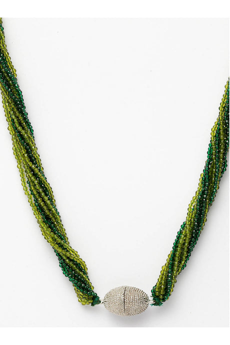 Women's Sterling Silver Necklace in Green