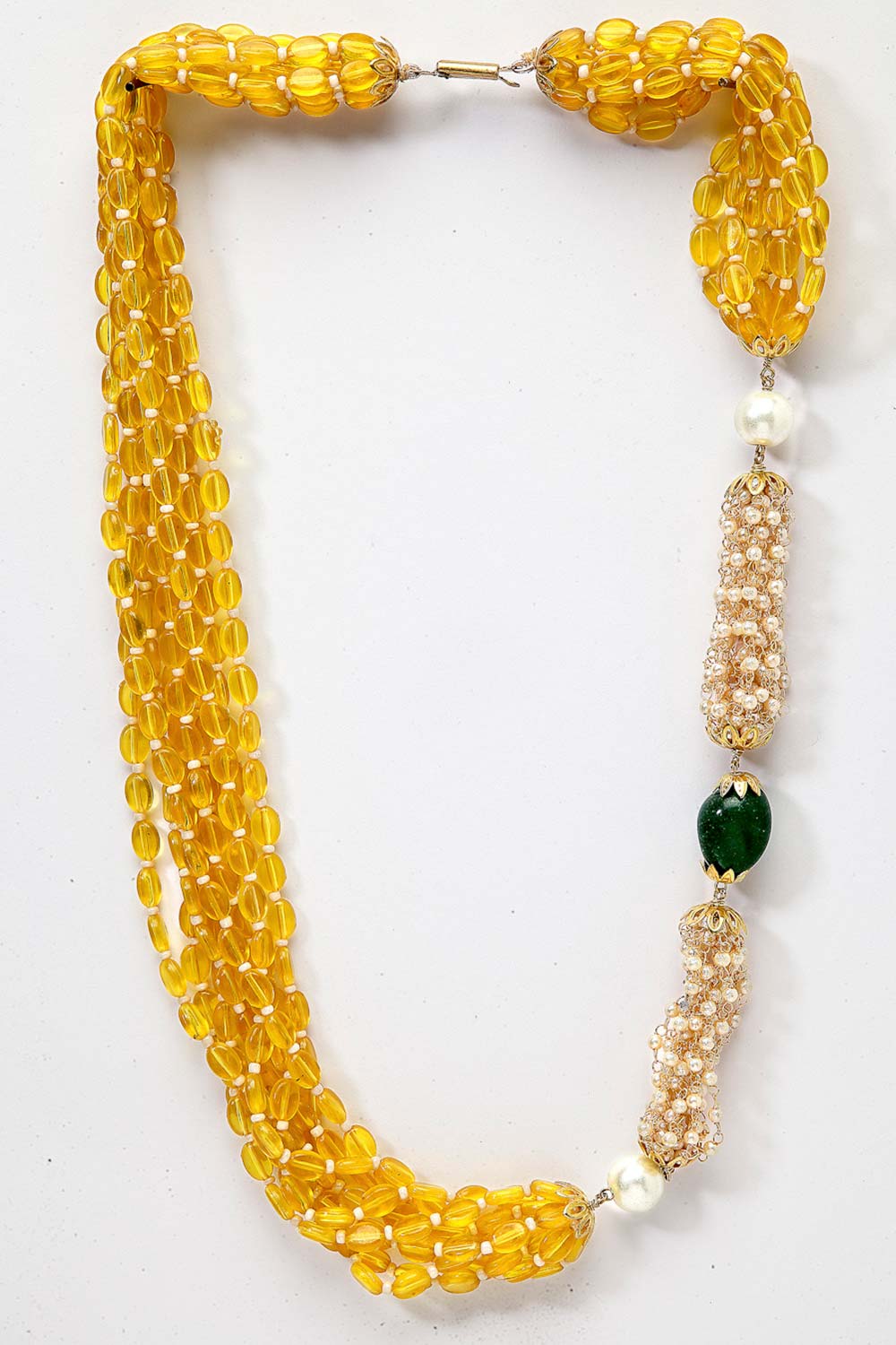 Buy Women's Copper Bead Necklaces in Yellow Online - Back