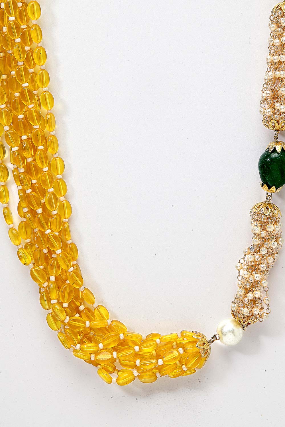 Buy Women's Copper Bead Necklaces in Yellow Online - Side