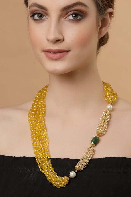 Buy Women's Copper Bead Necklaces in Yellow Online