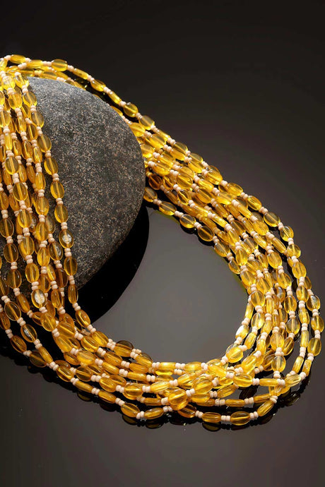 Buy Women's Copper Bead Necklaces in Yellow Online - Front