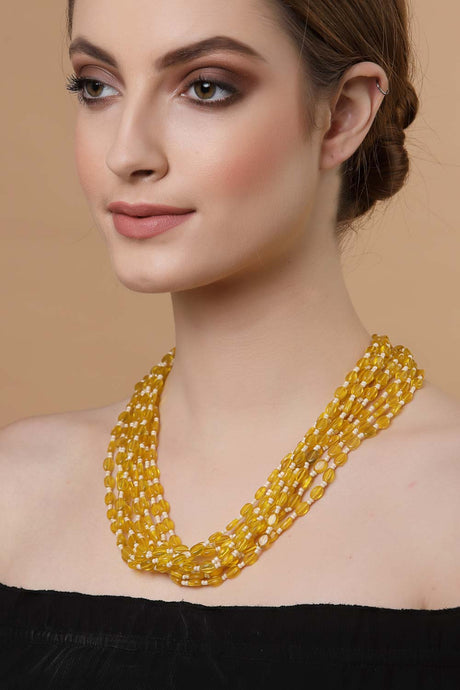 Buy Women's Copper Bead Necklaces in Yellow Online