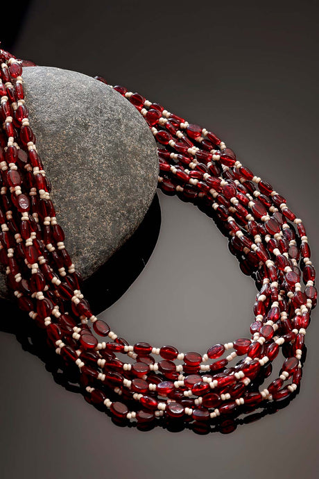 Buy Women's Copper Bead Necklaces in Red Online - Front