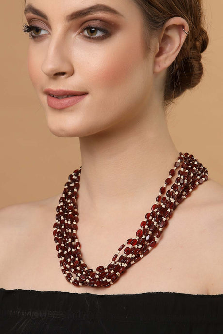 Buy Women's Copper Bead Necklaces in Red Online
