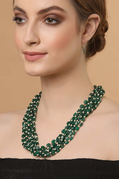 Buy Women's Copper Bead Necklaces in Green Online