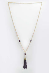 Buy Women's Copper Bead Necklace in Purple - Front