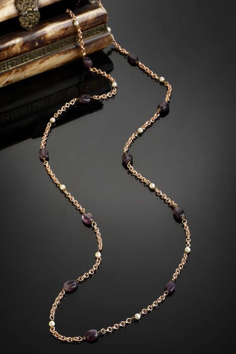 Buy Women's Copper Necklace in Purple - Back