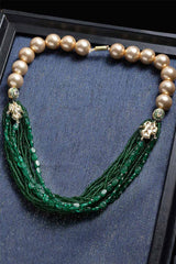 Buy Women's Sterling Silver Bead Necklace in Green - Zoom in