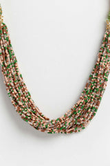 Buy Women's Sterling Silver Bead Necklace in Green - Side