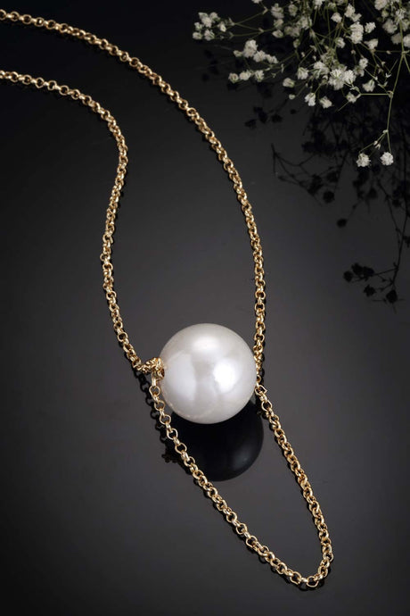 Gold And White Gold-Plated Pearls Necklace
